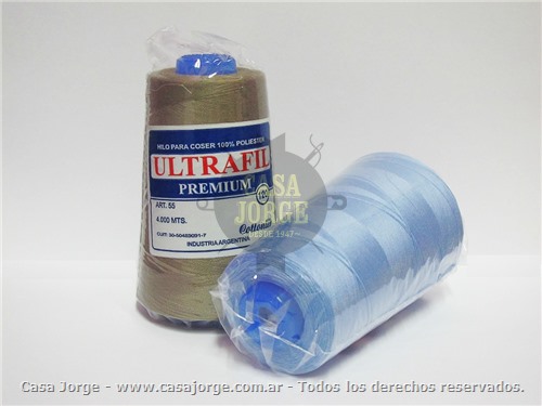 CONO DE HILO POLIESTER TITULO 120 ULTRAFIL ART 55 POR 4000 METROS BLANCO
